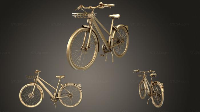 Автомобили и транспорт (Универсальный Велосипед Красного Цвета, CARS_1704) 3D модель для ЧПУ станка